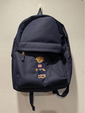 Ralph Lauren Newport Navy Backpack with Bear Embroidery